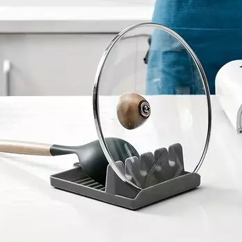 Держатель для посуды для столешницы, лопаточка, крышка кастрюли, держатели для приготовления пищи, кухонный инструмент, гаджет, подставка для ложки, верхняя часть плиты, большая подставка, подвесной крючок, держатель половника для графа белый