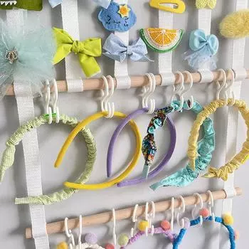 Держатель для повязки на голову для девочек, бант для волос, настенный органайзер, повязки на голову, аксессуары для волос, украшение для детской комнаты для малышей белый