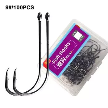 Держатель для приманки Neko Rig с двумя бородками, держатель для приманки из углеродистой стали, крючок для рыбалки с переворачиванием 9#