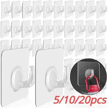 Держатель для принадлежностей для кухни и ванной. 5/10/20шт крючков для дома и декора настенные вешалки для одежды самоклеящиеся ключи для полотенец дверные крючки XL