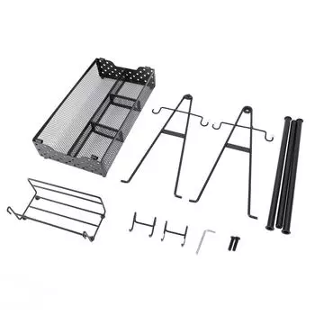 Держатель для приправ для барбекю с держателем для бумажных полотенец и салфеток, металлический сетчатый органайзер для хранения приправ