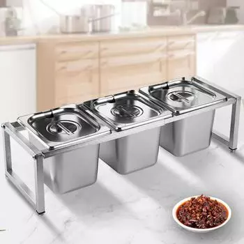 Держатель для приправ, многофункциональный выдвижной кронштейн, нержавеющая сталь, подставка для специй, контейнер, BoxHolder, кухня, 35-60 см серебряный