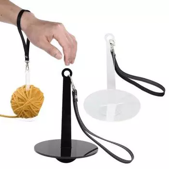 Держатель для пряжи на запястье Легкий акриловый держатель для шариков пряжи Многоразовый держатель для пряжи для домашних любителей вязания крючком чёрный