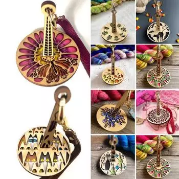 Держатель для пряжи на запястье, ремешок из искусственной кожи, портативный деревянный органайзер для вязания крючком пряжи, аксессуары для вязания, подарок для энтузиастов D