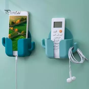 Держатель для пульта дистанционного управления Настенный самоклеящийся ABS Дрель Бесплатная простая установка Держатель для зарядки мобильного телефона для дома оранжевый