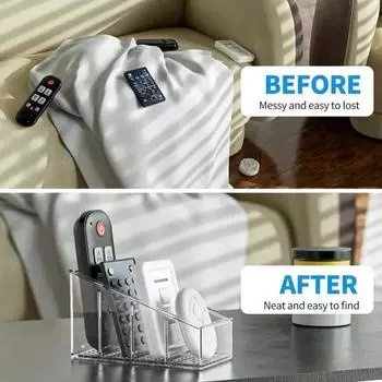 Держатель для пульта дистанционного управления с 4 отделениями, прозрачный держатель для пульта дистанционного управления, домашний декор, кухонные аксессуары, органайзер для косметики, дропшиппинг чистый