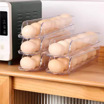 Держатель для яиц для холодильника, автоматический органайзер для прокатки, автоматический диспенсер для холодильника 2Pieces