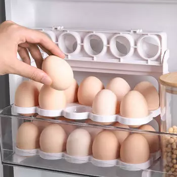 Держатель для яиц Flip Egg Holder для контейнера для хранения на боковой двери холодильника, экономящий место
