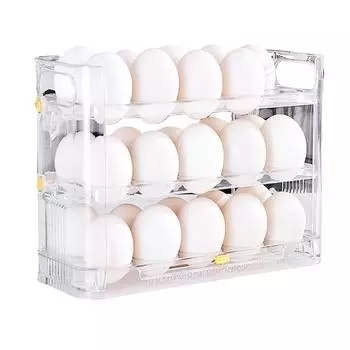 Держатель для яиц на холодильнике, экономящий место на кухне, органайзер для яиц с возможностью двусторонней установки, пластиковый держатель для яиц