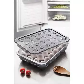 Держатель для яиц Passion Home из 24 предметов с запирающейся крышкой в холодильнике - Контейнер для хранения яиц