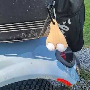 Держатель для яичек для мячей для гольфа, лучший подарок для гольфиста, портативный держатель для гольфа для любителей гольфа с карабином, тематическая вечеринка по гольфу светло-коричневого