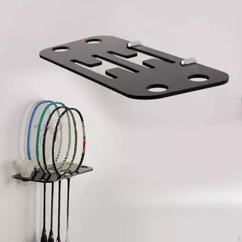 Держатель для ракетки для бадминтона, акриловая стойка для демонстрации, настенная, для спортивного зала, игровой комнаты, спортивный органайзер чёрный