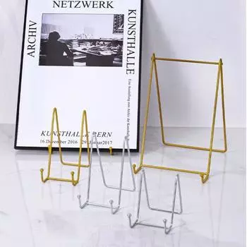 Держатель для рамы Подставка для тарелки Держатель для тарелки Железная подставка для фоторамки Держатель для фоторамки Проволочный утюг Мольберт S белый