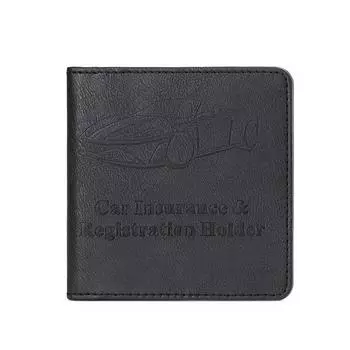 Держатель для регистрации и страхования автомобиля, автомобильный перчаточный ящик, автомобильный органайзер, мужской женский кошелек, аксессуары, чехол для карт чёрный