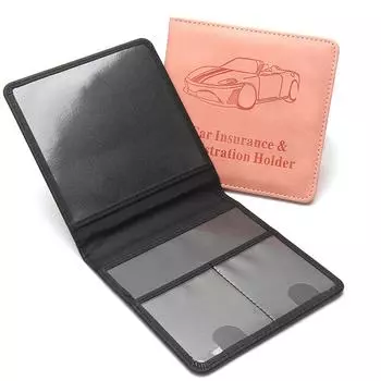 Держатель для регистрации и страхования автомобиля. Кожаный чехол для регистрации и страхования автомобиля премиум-класса. Закрытый держатель для документов, карт и лицензий. One Size чёрный