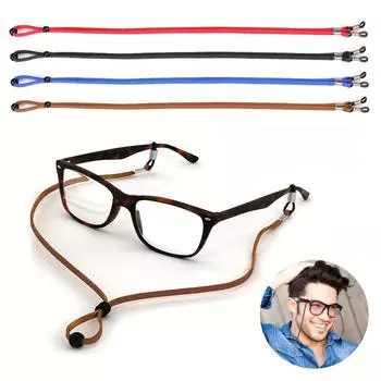 Держатель для ремешка для очков Ремешки для очков Нескользящие фиксаторы для очков Шнуры для ожерелий для солнцезащитных очков 1pc чёрный