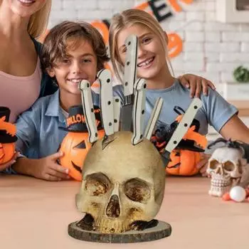 Держатель для резака черепа, фигурка из смолы с черепом, кухонная столешница, режущий блок, подставка-органайзер