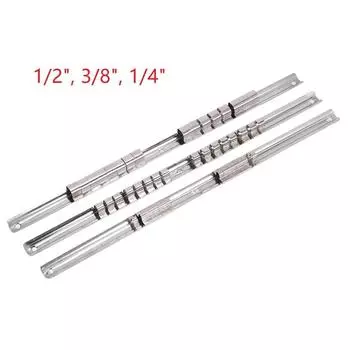 Держатель для розеток 1/4 3/8 1/2 дюйма с 16 зажимами на направляющей, органайзер для хранения инструментов, универсальный кронштейн для направляющей для розеток