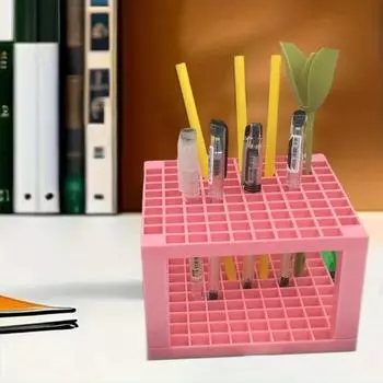 Держатель для ручек 96 слотов Дизайнерские художественные принадлежности Органайзер для кистей для макияжа Легко собрать Художественные принадлежности для дома и офиса серый