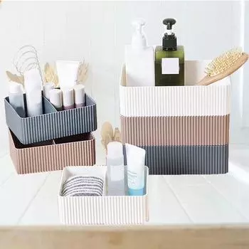 Держатель для ручек для домашнего офиса, косметический органайзер с дистанционным управлением, прямоугольный ящик для хранения S серый