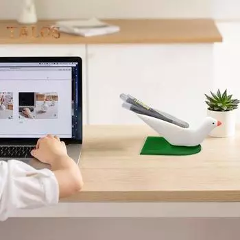 Держатель для ручек из смолы, настольный органайзер, многофункциональный настольный органайзер с дизайном «Голубь мира», сделанный своими руками белый