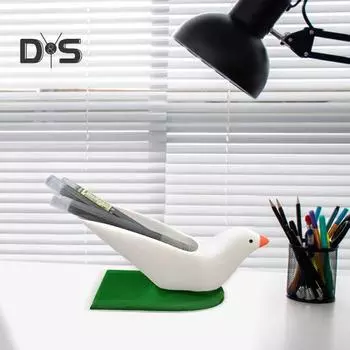 Держатель для ручек из смолы, настольный органайзер, многофункциональный настольный органайзер с дизайном «Голубь мира», сделанный своими руками белый