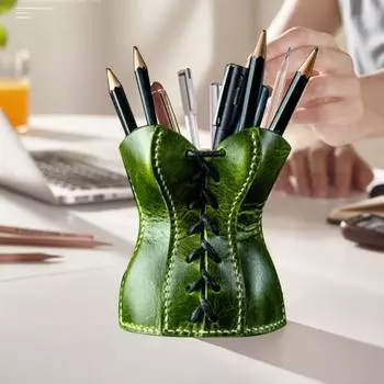Держатель для ручек, корсетный органайзер для стола в форме пояса, винтажный стиль, карандашница, ручки, карандаши, маркеры зелёный