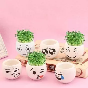 Держатель для ручек на столе и милые цветочные горшки с дренажным отверстием идеально подходят жёлтый