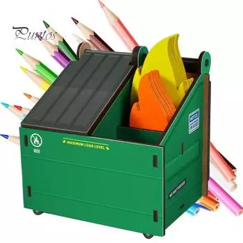 Держатель для ручек с карточками Flame, 3 отделения, огнестойкий настольный контейнер для хранения ручек с более чем 100 карточками Flame зелёный