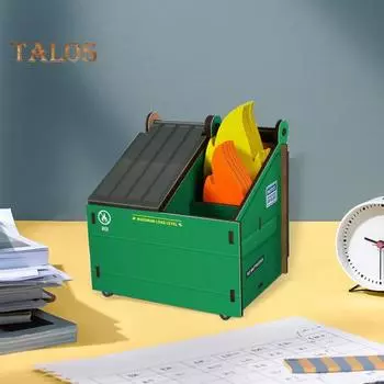 Держатель для ручек с карточками Flame, 3 отделения, огнестойкий настольный контейнер для хранения ручек с более чем 100 карточками Flame зелёный