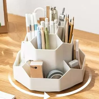 Держатель для ручек, сетка большой емкости, легкая, роскошная, экологически чистая, с гладкими краями, сохраняет аккуратность, материал: полипропилен, вращение на 360 градусов, держатель для карандашей, школьные принадлежности синий