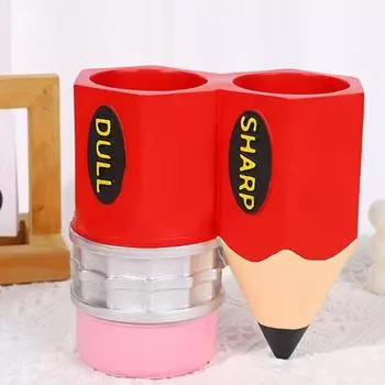 Держатель для ручек в форме карандаша для детей и взрослых, многофункциональный органайзер с большим объемом ручки жёлтый