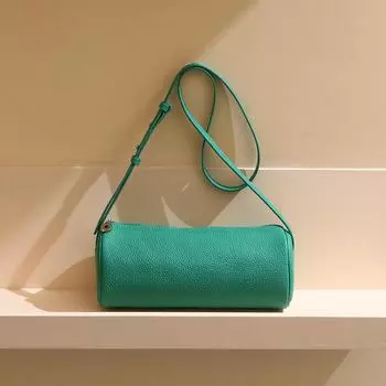 Держатель для ручек в простом стиле, кожаная сумка, женская модная круглая сумка для поездок на работу, вместительная модная сумка через плечо