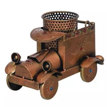 Держатель для ручек в стиле винтажного автомобиля/антикварный металлический держатель для ручек/карандашница/винтажный настольный органайзер, золото