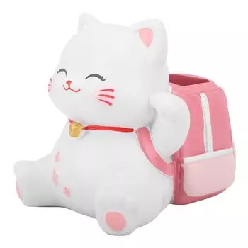 Держатель для ручек в виде кошки, многоцелевой, из смолы, инновационный, милый, держатель для карандашей для стола, дома, школы, офиса, декора