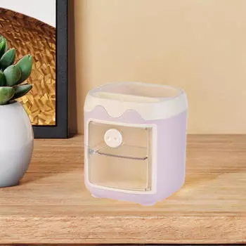 Держатель для ручек в виде свиньи, настольный органайзер, креативный ящик для хранения карандашей с героями мультфильмов для дома светло-фиолетовый