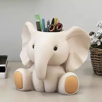 Держатель для ручек Yousheng Elephant, устойчивый к выцветанию органайзер для стола из смолы, многофункциональный офисный декор, идеальные настольные аксессуары Elephant