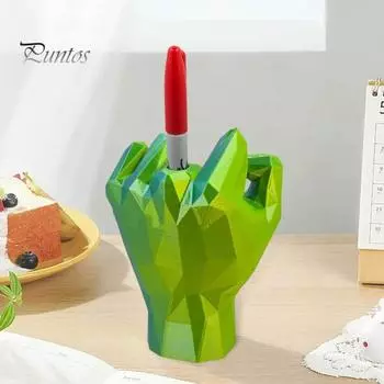 Держатель для ручки на средний палец, многофункциональный, забавный, шутливый, настольный декор, держатель для ручки на средний палец для офиса, школы, дома красный