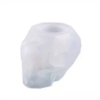 Держатель для ручки в виде граненого черепа, суккулентный цветочный горшок, силиконовая форма, форма для самостоятельной работы из кристаллической эпоксидной смолы 1pcs