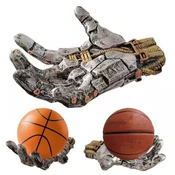 Держатель для ручного баскетбольного мяча, держатель для ручного мяча из смолы, настенное крепление, стойка для демонстрации ладонных мячей для баскетбола, футбола, волейбола, регби серебряный