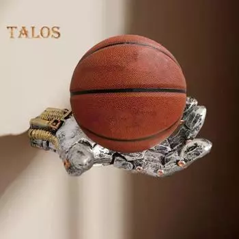 Держатель для ручного баскетбольного мяча, держатель для ручного мяча из смолы, настенное крепление, стойка для демонстрации ладонных мячей для баскетбола, футбола, волейбола, регби серебряный