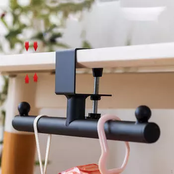 Держатель для рюкзака, крючок для края стола из углеродистой стали, домашний офисный органайзер для стола чёрный