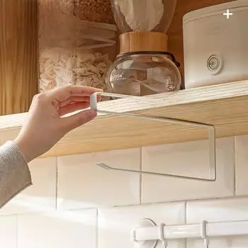 Держатель для рулона бумаги, вешалка для полотенец, стеллаж для хранения пищевой пленки, ванная комната, стеллаж для хранения без перфорации, подвесная полка, аксессуары для кухонных салфеток чёрный