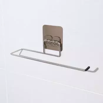 Держатель для рулона кухонной бумаги, вешалка для хранения туалетной бумаги в ванной, вешалка для полотенец, держатель для тряпок в шкафу, самоклеящийся кухонный крючок серебряный