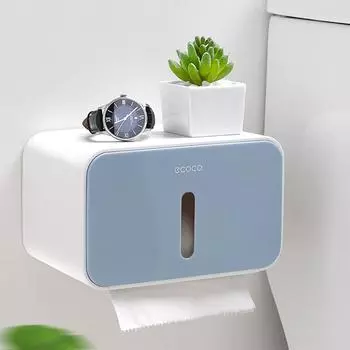 Держатель для рулона туалетной бумаги, настенный ящик для салфеток для ванной комнаты, водонепроницаемые аксессуары для хранения дома синий