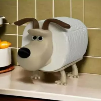 Держатель для рулонов туалетной бумаги с изображением мультяшной собаки, простая в установке декоративная водонепроницаемая отдельно стоящая подставка для хранения рулонов туалетной бумаги Dog