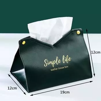 Держатель для салфеток для домашнего офиса, прочный ящик для хранения из искусственной кожи, настольный салфеточный чехол для туалета, автомобиля, антивлаговый бумажный контейнер для перекачки зелёный