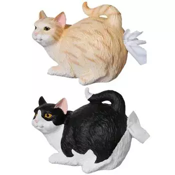 Держатель для салфеток для кошек, органайзер для бумажных полотенец для лица из смолы, диспенсер для салфеток для кошек, коробка для туалетного столика в ванной, комод на столешнице, тумбочка жёлтый