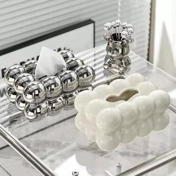 Держатель для салфеток для лица, нескользящая керамическая крышка для коробки салфеток, диспенсер для салфеток для гостиной, дома, кухни, столешницы