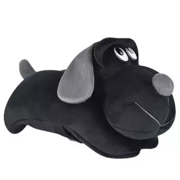 Держатель для салфеток для собак в машину, симпатичная коробка для салфеток для собак, креативный чехол с изображением животных из мультфильмов, плюшевая коробка для собак из мультфильмов, салфетка для хранения бумаги, мягкая набивка чёрный